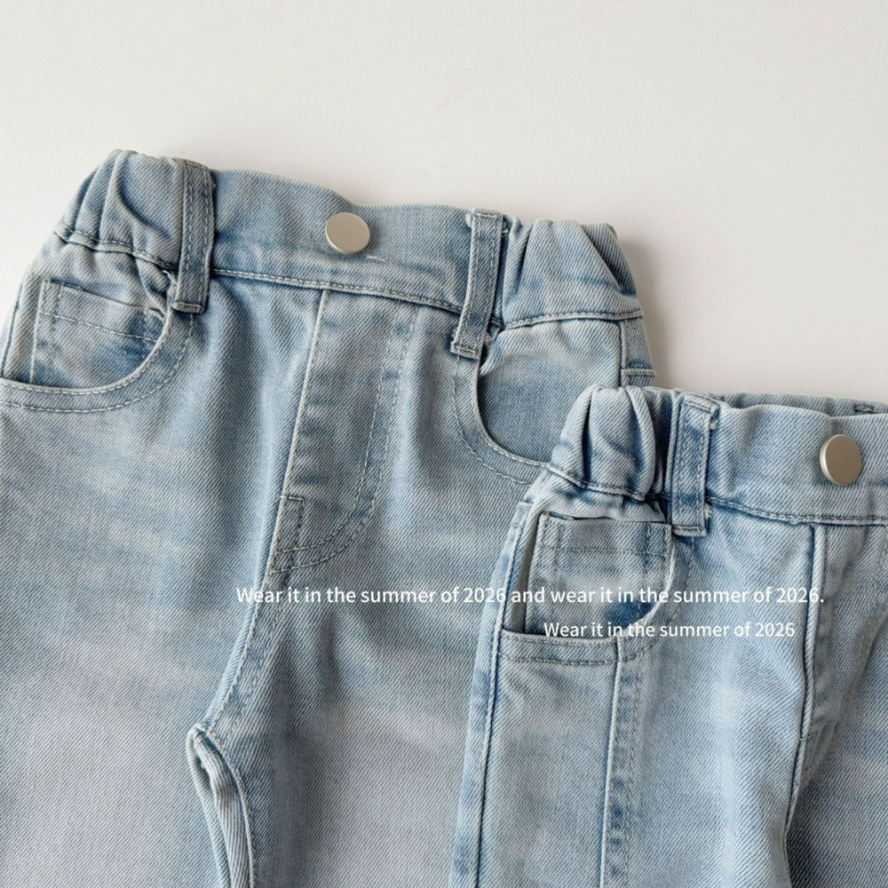 女中大童夏季喇叭牛仔褲-細節圖5