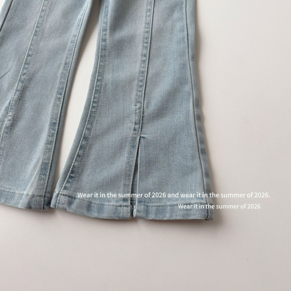 女中大童夏季喇叭牛仔褲-細節圖6