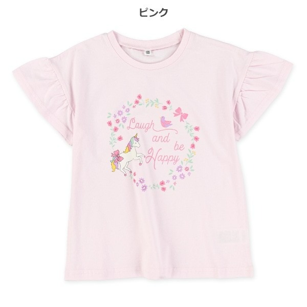 0315-日本夢幻花語荷葉袖短袖T恤-細節圖3