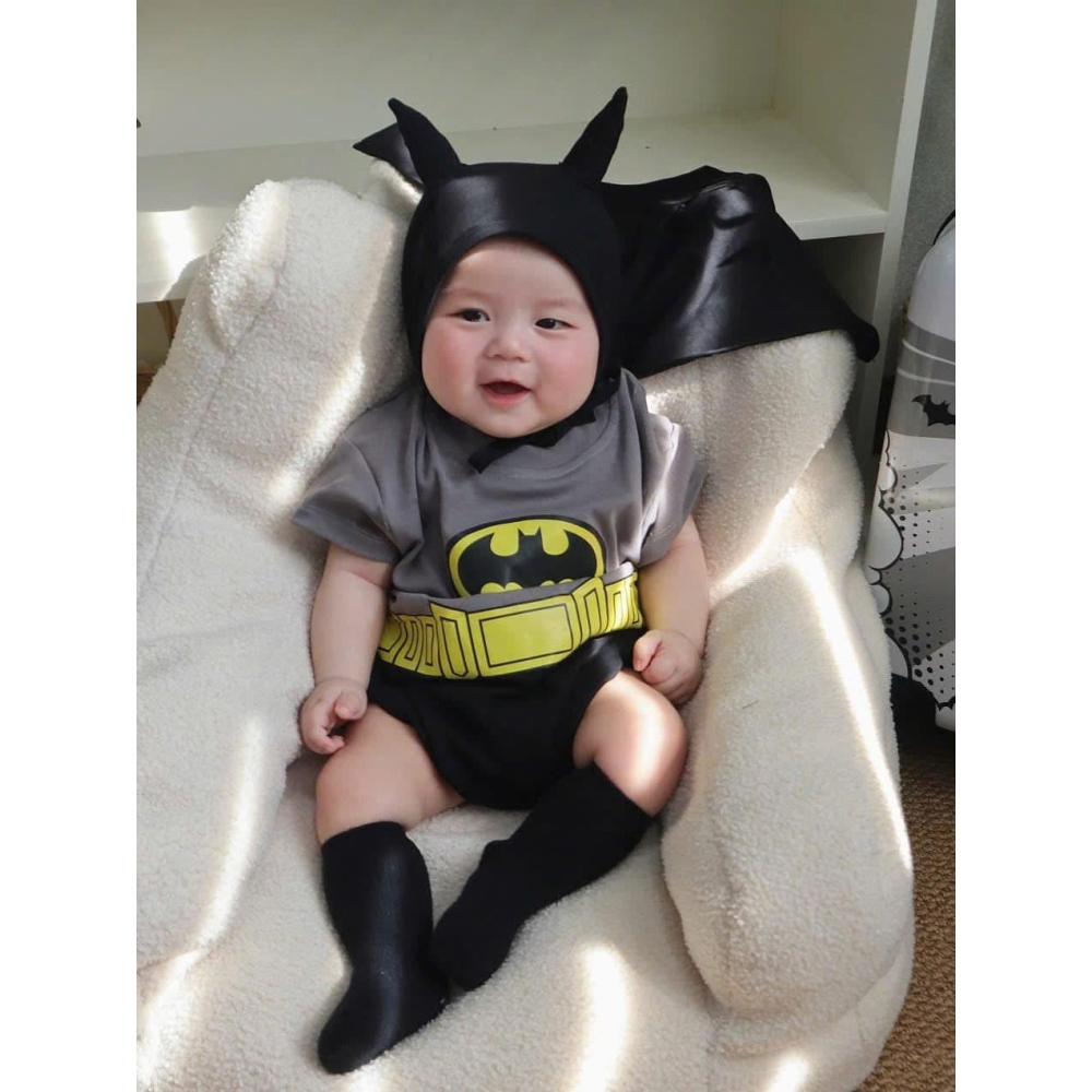 蝙蝠寶寶🦇英勇出擊造型包屁衣套裝(含帽子襪子)-細節圖3
