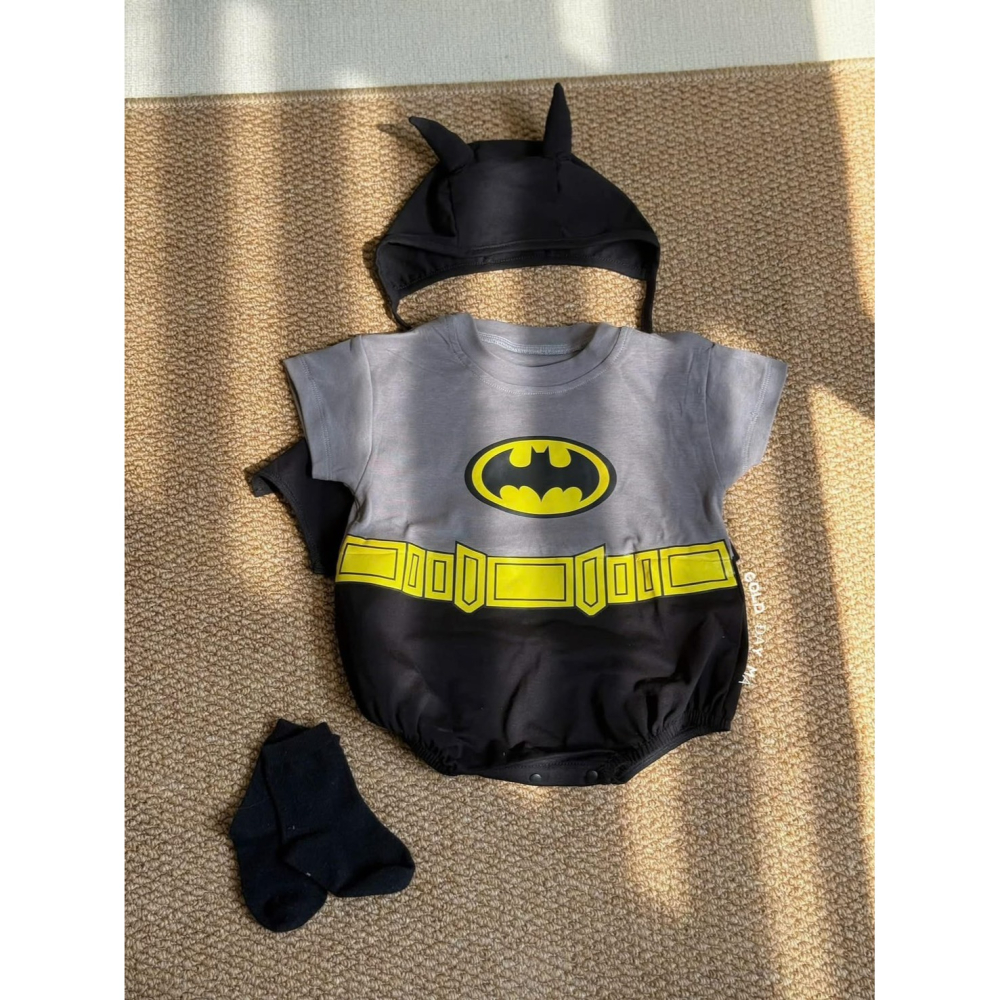 蝙蝠寶寶🦇英勇出擊造型包屁衣套裝(含帽子襪子)-細節圖6