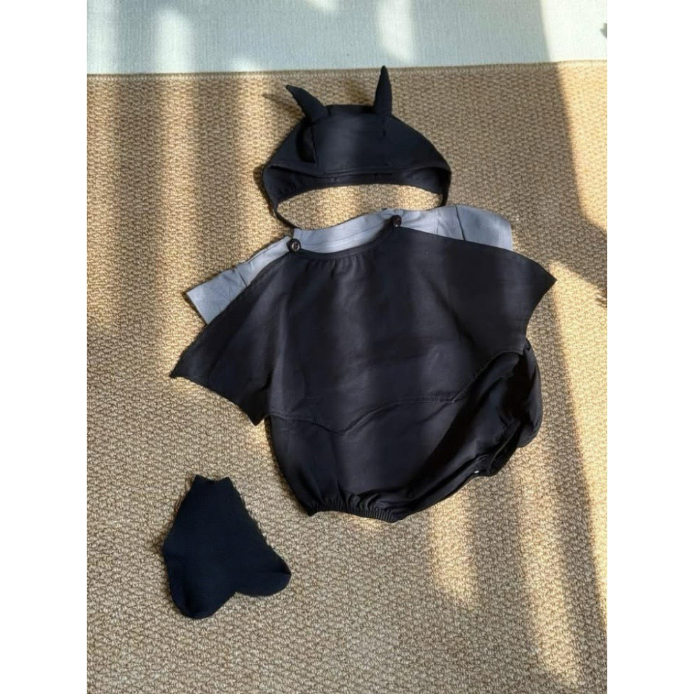 蝙蝠寶寶🦇英勇出擊造型包屁衣套裝(含帽子襪子)-細節圖7