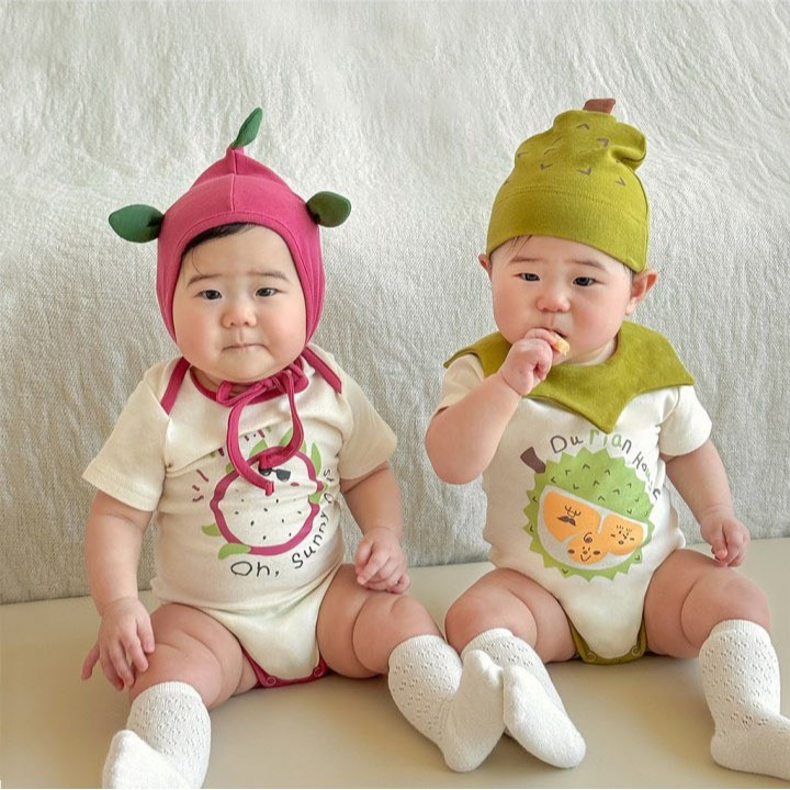 Tommy＇s gifts 寶寶INS款榴槤造型包屁衣(含帽子)-細節圖2