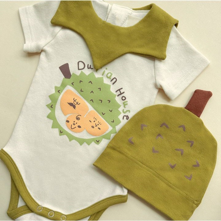 Tommy＇s gifts 寶寶INS款榴槤造型包屁衣(含帽子)-規格圖9