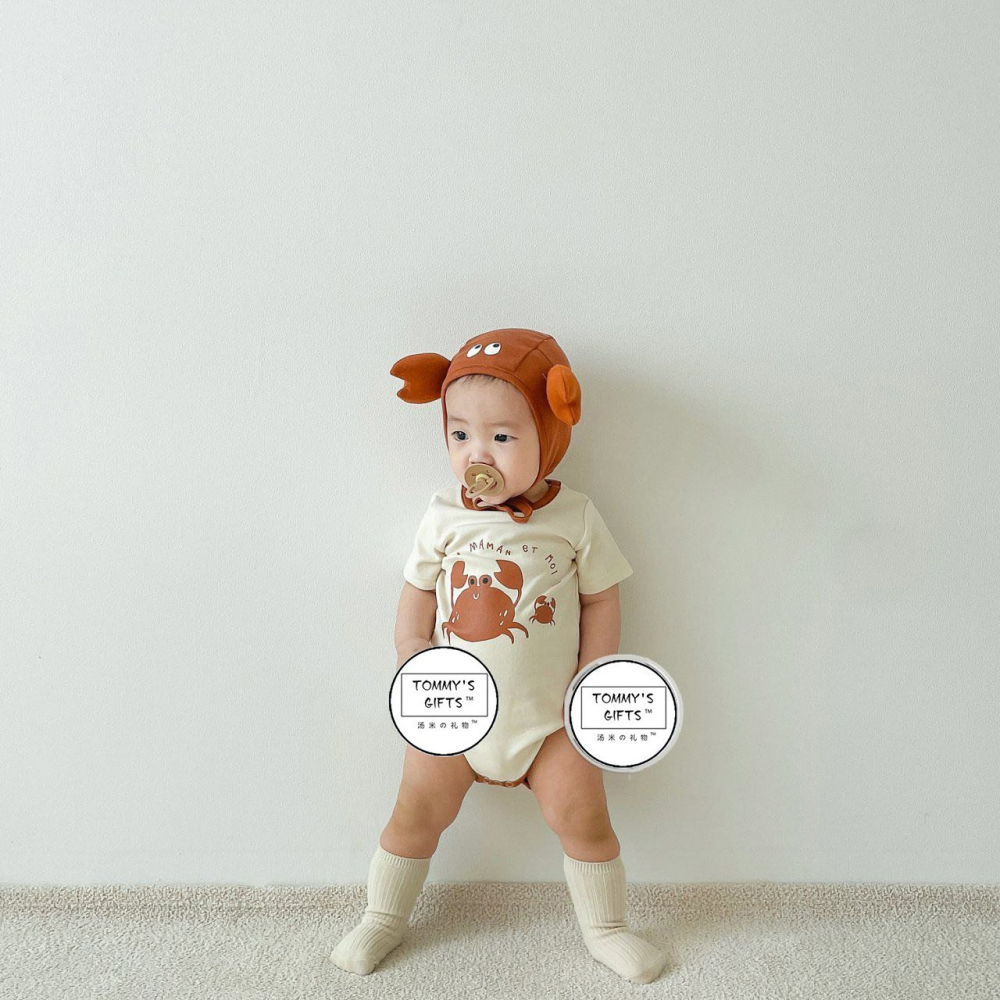 Tommy＇s gifts 寶寶INS款螃蟹造型包屁衣(含帽子)-細節圖3