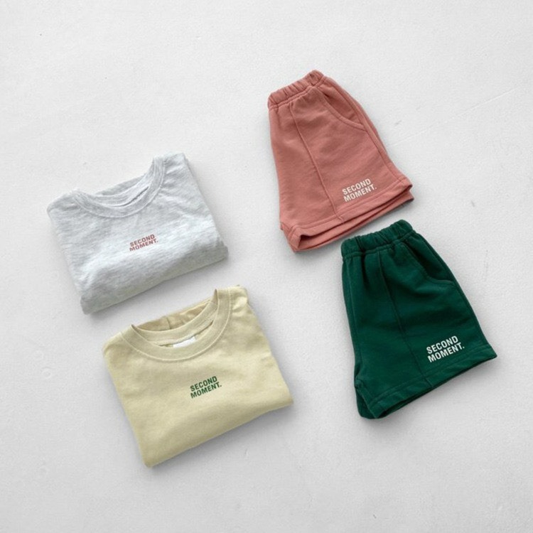 Angou中小童韓版薄款短袖短褲兩件套-細節圖3