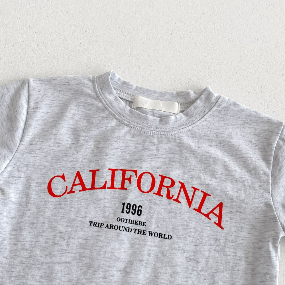 Angou中小童韓版母短袖T恤＋短褲兩件套-細節圖8