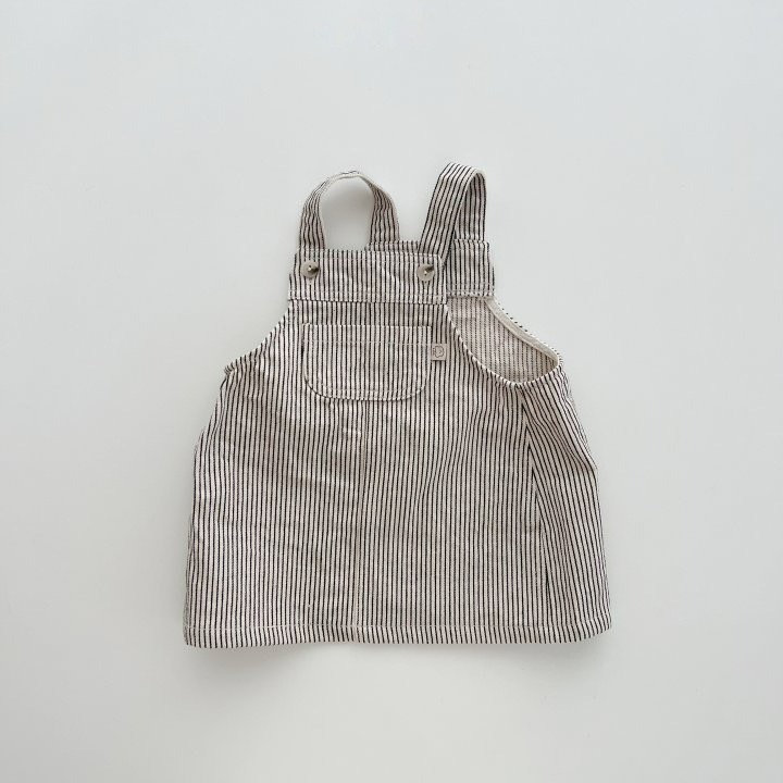 Angou中小童INS韓版牛仔背帶裙-細節圖3