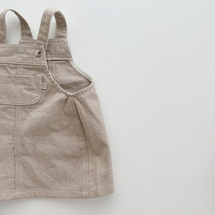 Angou中小童INS韓版牛仔背帶裙-細節圖5