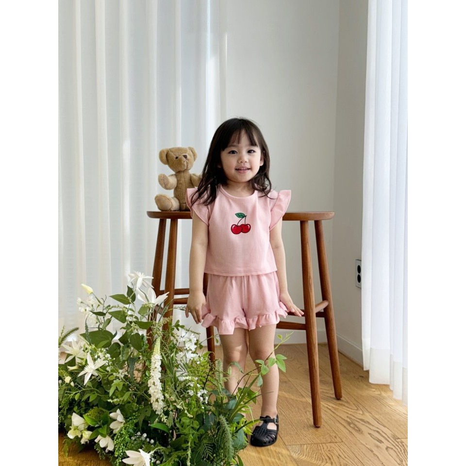 Angou中小童櫻桃花邊套裝-細節圖5