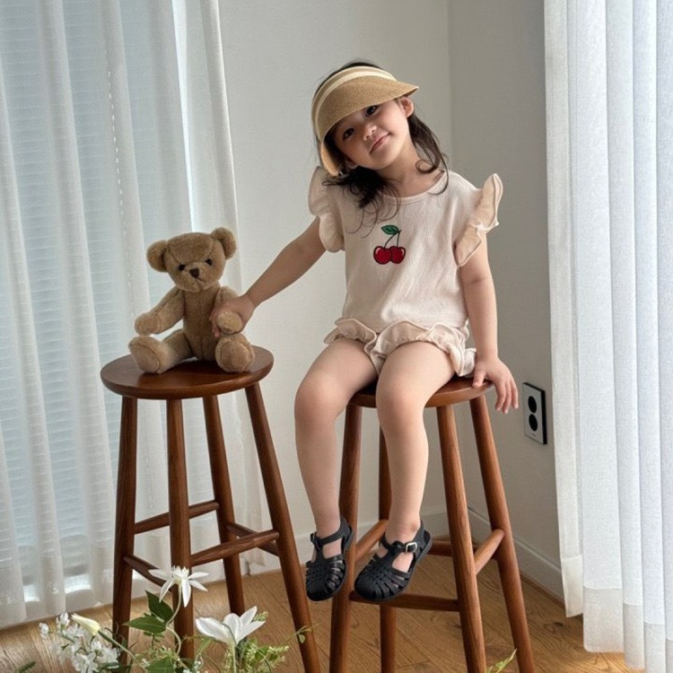 Angou中小童櫻桃花邊套裝-規格圖5