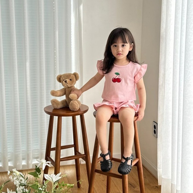 Angou中小童櫻桃花邊套裝-規格圖5