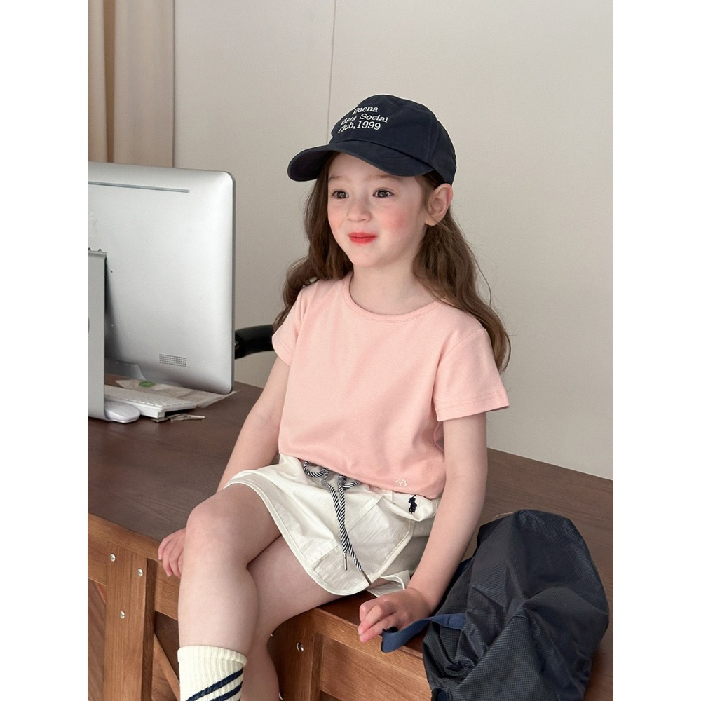 Ambb.kids 女童夏季韓系刺繡字母圓領短袖T恤-規格圖9