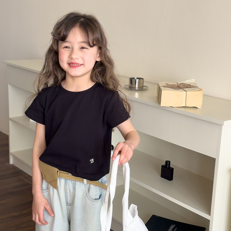 Ambb.kids 女童夏季韓系刺繡字母圓領短袖T恤-規格圖9