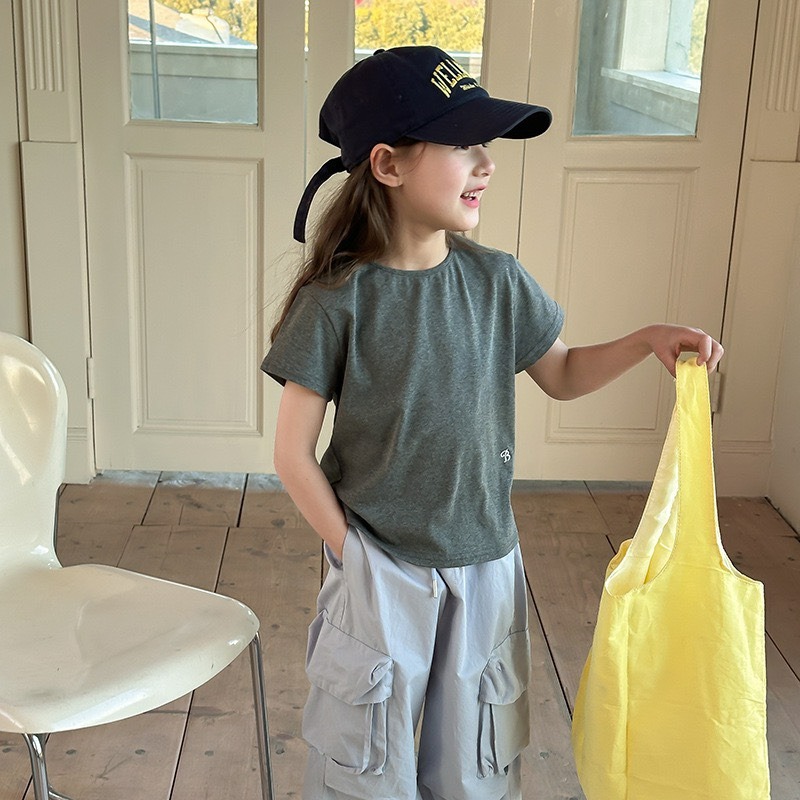 Ambb.kids 女童夏季韓系刺繡字母圓領短袖T恤-規格圖9