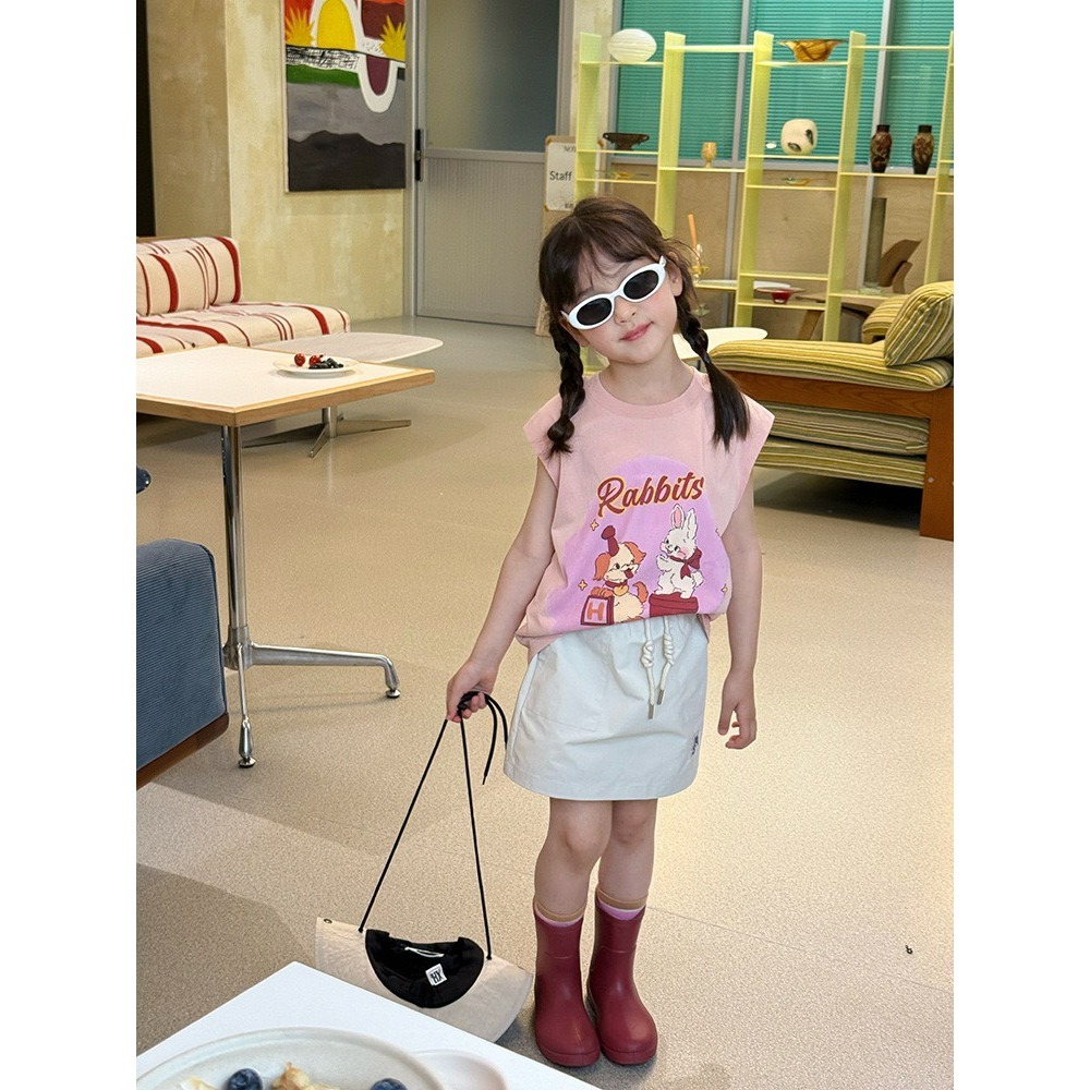 Ambb.kids 女童夏季韓系前後印花女童無袖背心-細節圖4