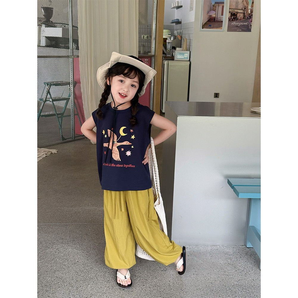 Ambb.kids 女童夏季韓系前後印花女童無袖背心-細節圖7