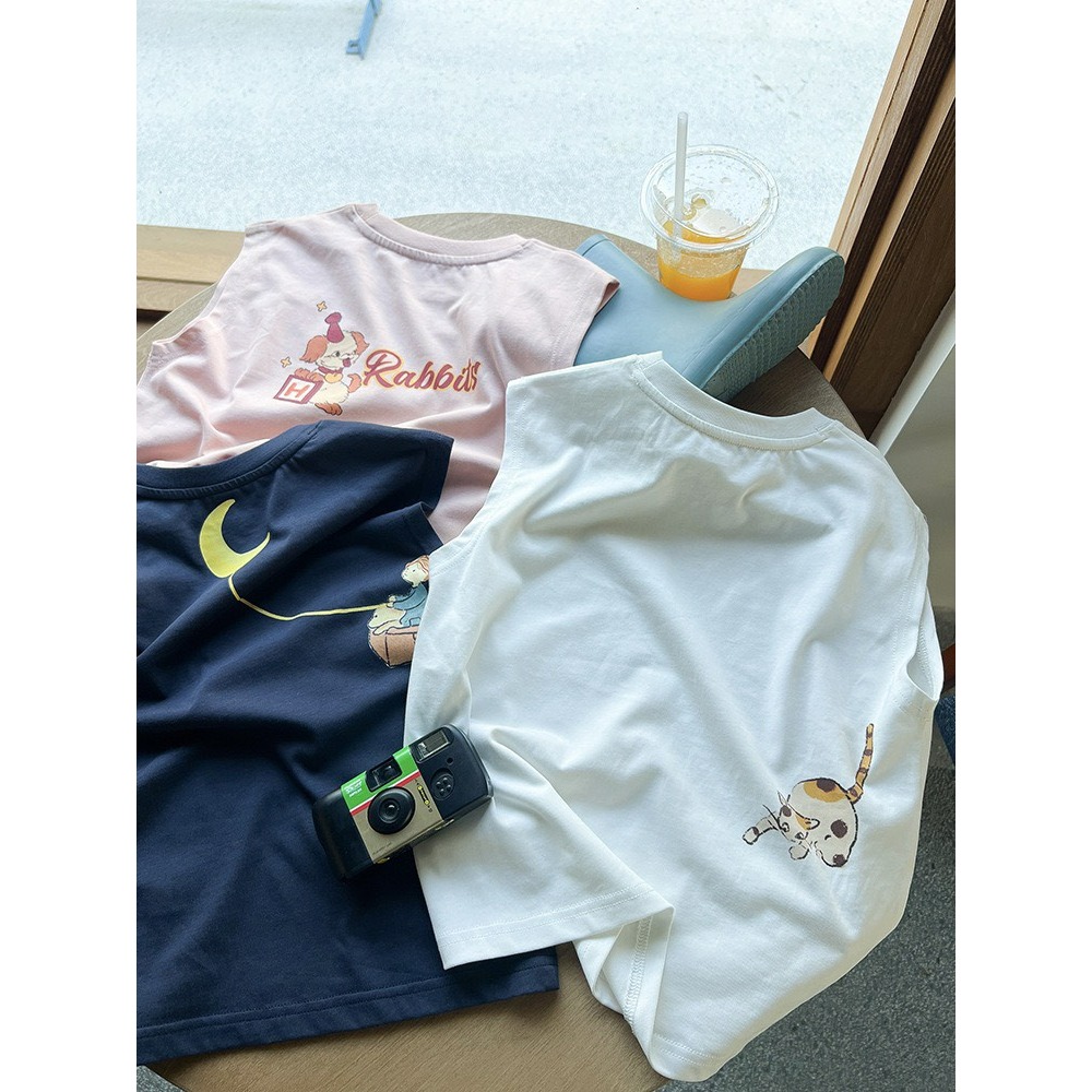 Ambb.kids 女童夏季韓系前後印花女童無袖背心-細節圖11