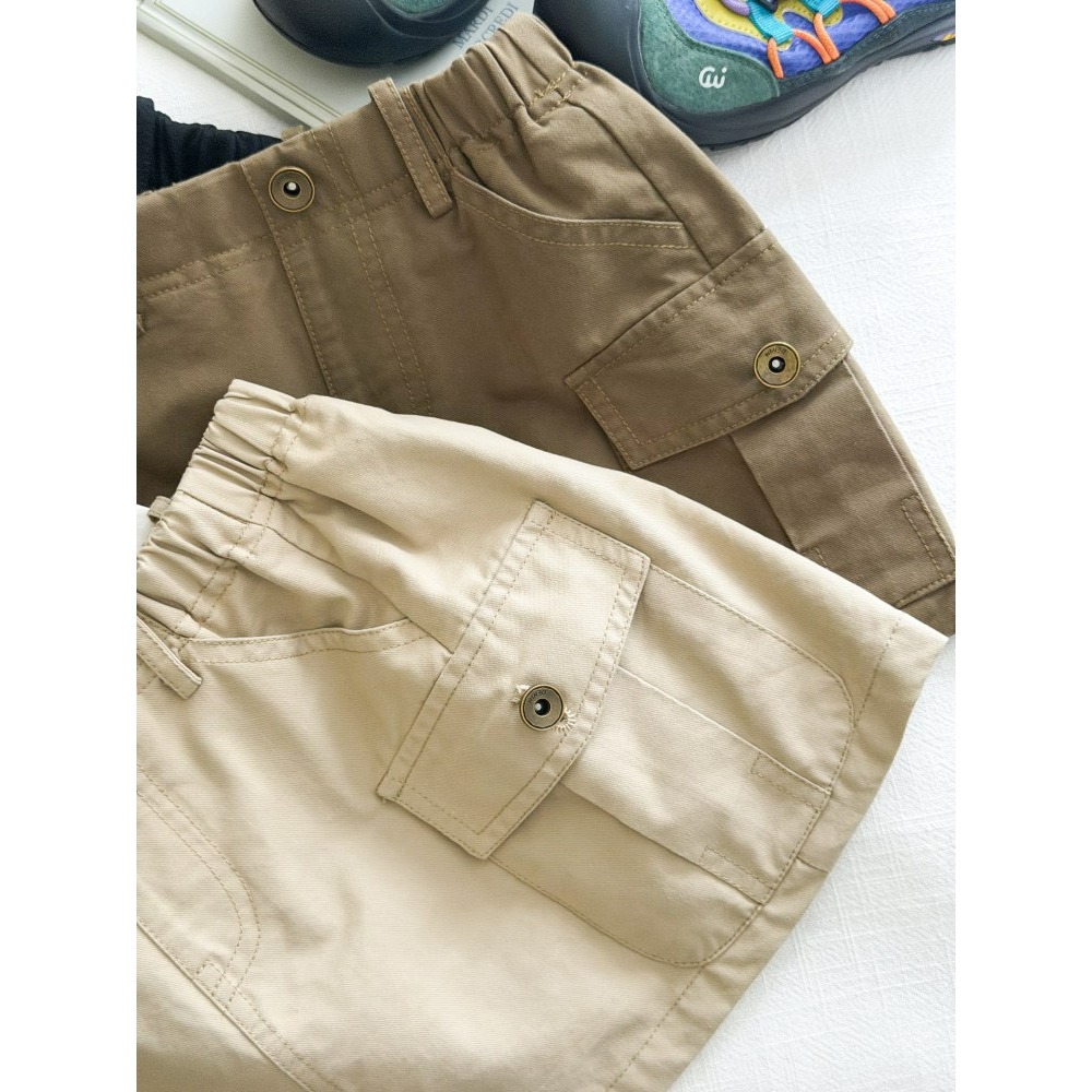 Ambb.kids 女童夏季韓系口袋工裝半身短裙-細節圖8