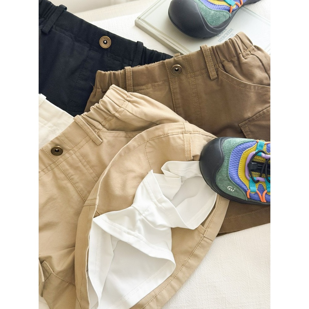 Ambb.kids 女童夏季韓系口袋工裝半身短裙-細節圖9