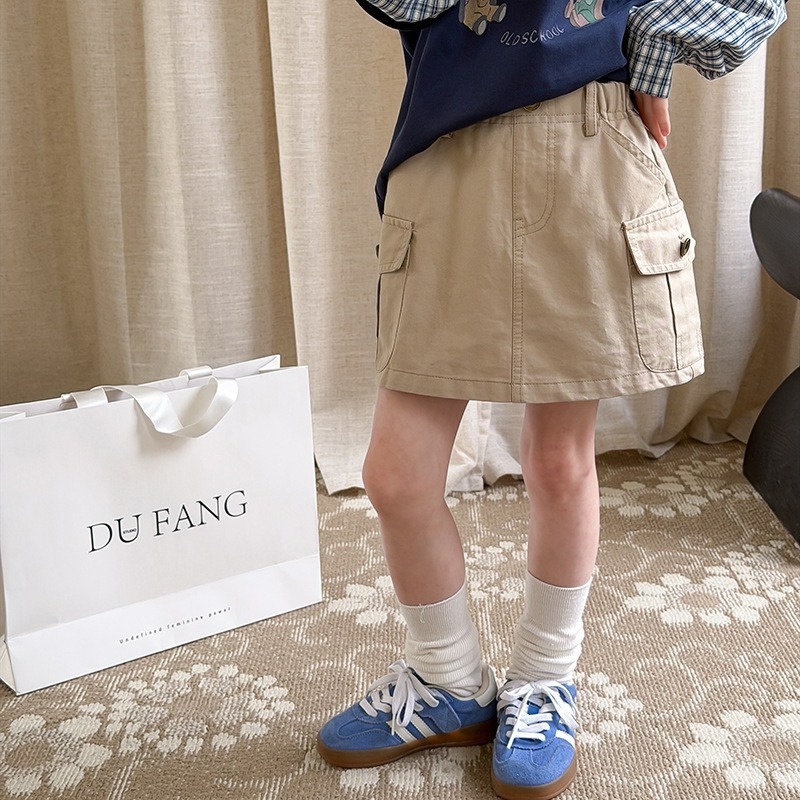 Ambb.kids 女童夏季韓系口袋工裝半身短裙-規格圖9