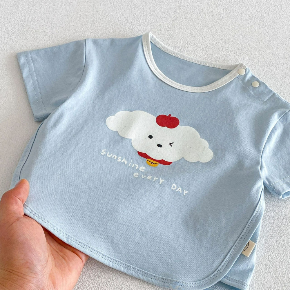 寶寶夏季可愛字母動物圖案短袖T恤-細節圖5