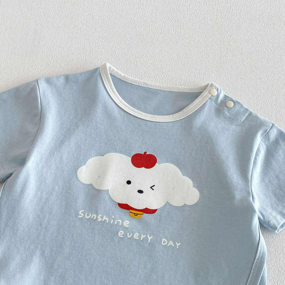 寶寶夏季可愛字母動物圖案短袖T恤-細節圖6