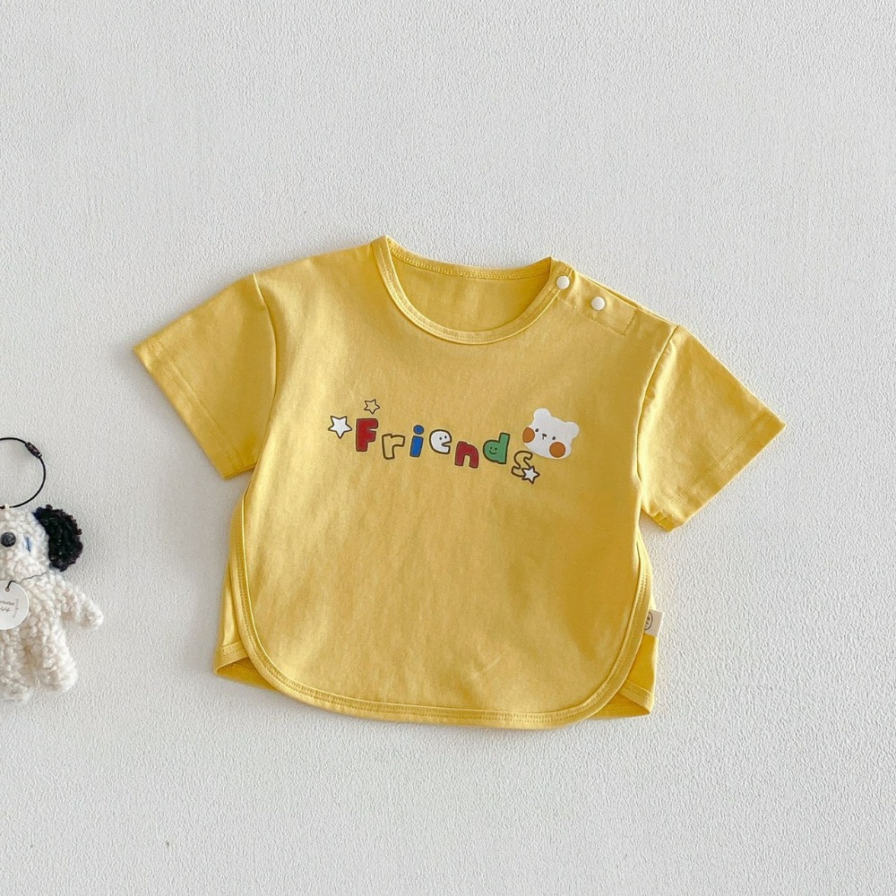 寶寶夏季可愛字母動物圖案短袖T恤-規格圖8