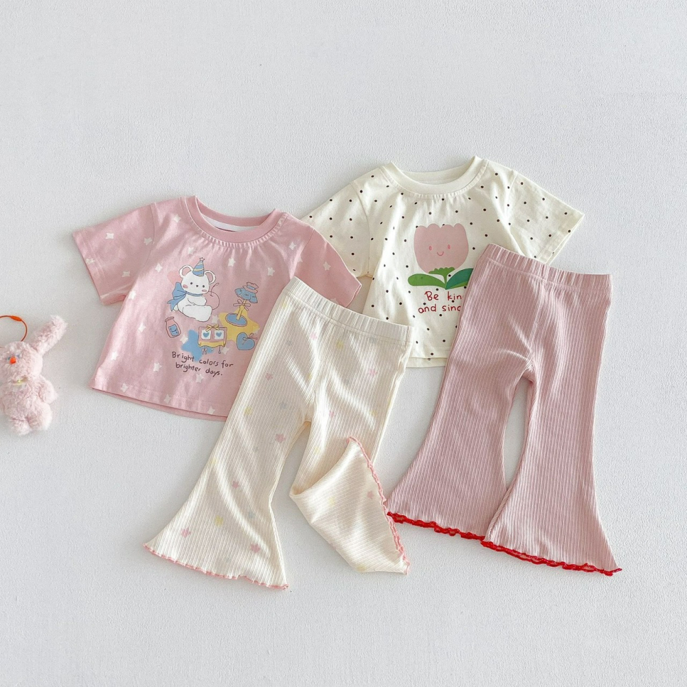 寶寶夏季休閒喇叭褲/卡通上衣T恤-細節圖2