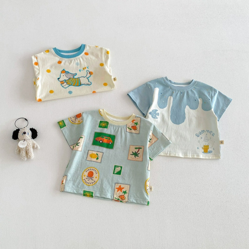 寶寶夏季可愛小狗波點T恤/休閒褲-細節圖2