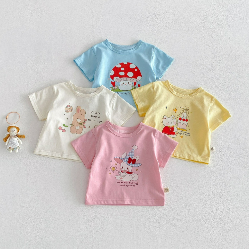 寶寶夏季可愛卡通透氣短袖上衣-細節圖2