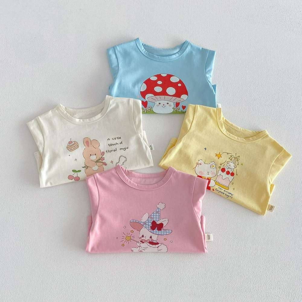 寶寶夏季可愛卡通透氣短袖上衣-細節圖3