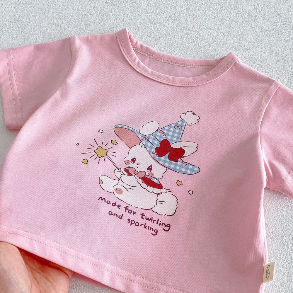 寶寶夏季可愛卡通透氣短袖上衣-細節圖5