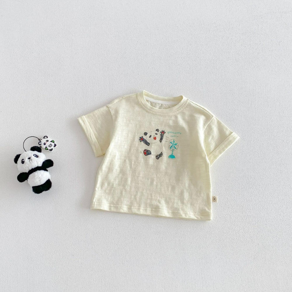 寶寶夏季竹節棉純色熊貓短袖上衣/短褲-規格圖7