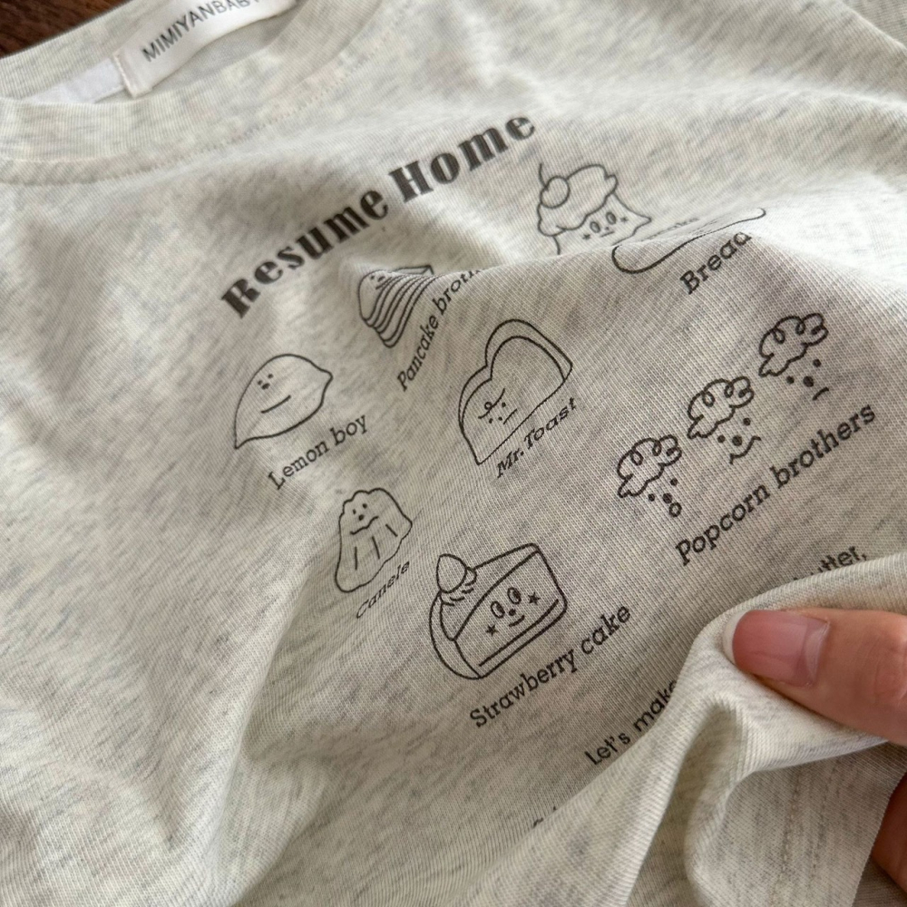 夏季兒童卡通甜點純棉短袖T恤-細節圖5