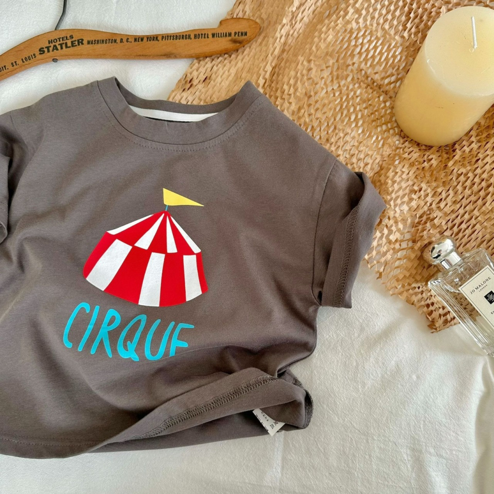 夏季兒童卡通馬戲團短袖T恤-細節圖7