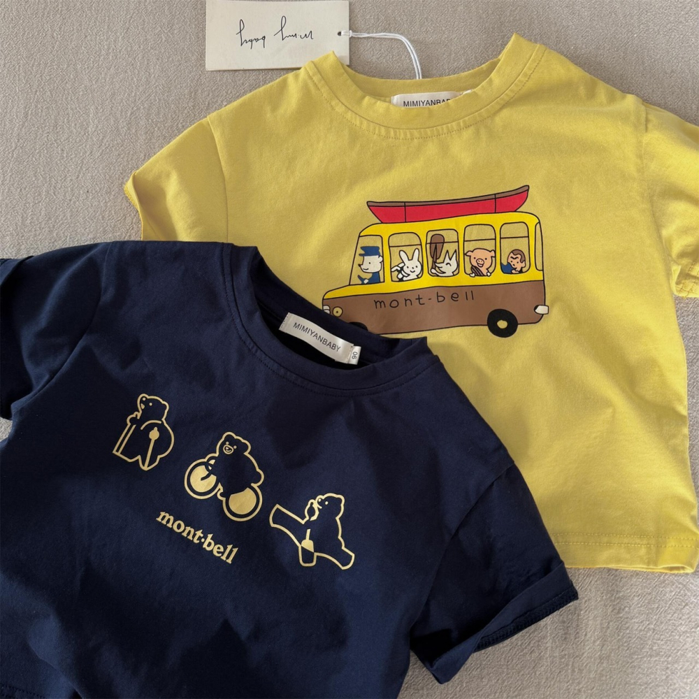 夏季兒童日系卡通小熊短袖T恤-細節圖5