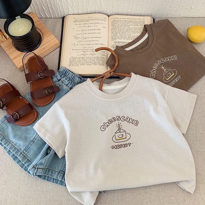 夏季兒童小蛋糕插畫圓領打底T恤-細節圖6