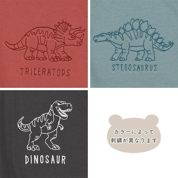 0330-日本刺繡恐龍短袖T恤 100-130cm-細節圖2
