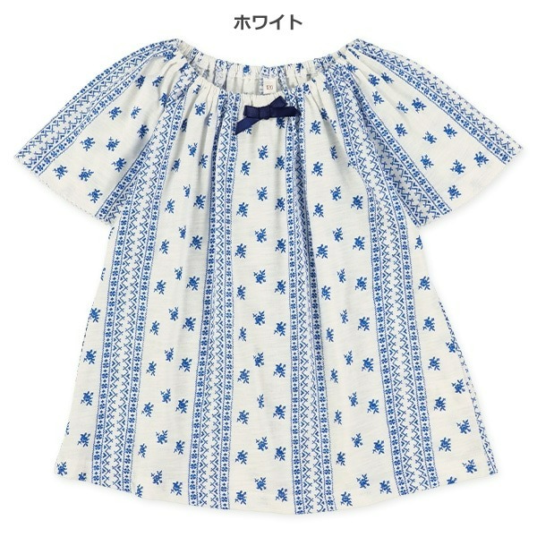 0330-日本蝴蝶結綁帶泡泡袖上衣 100-130cm-細節圖7