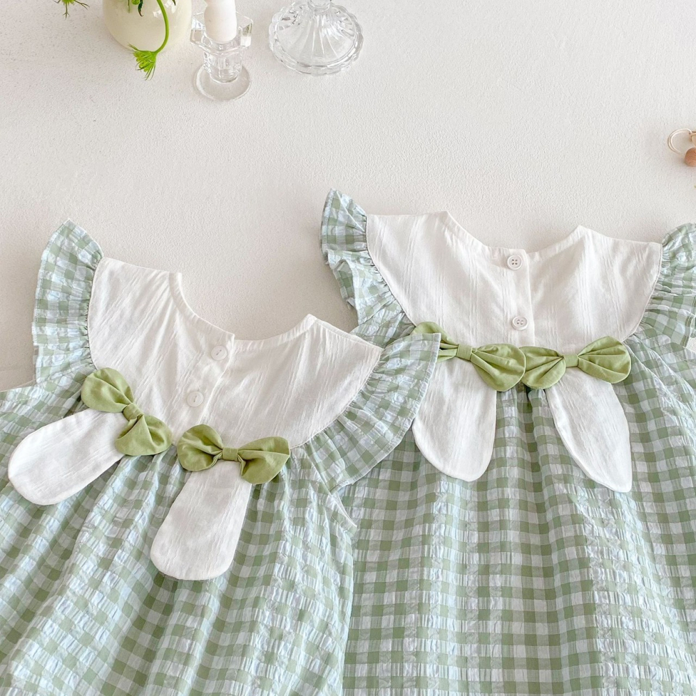 女寶刺繡小兔格子包屁衣/連衣裙-細節圖6