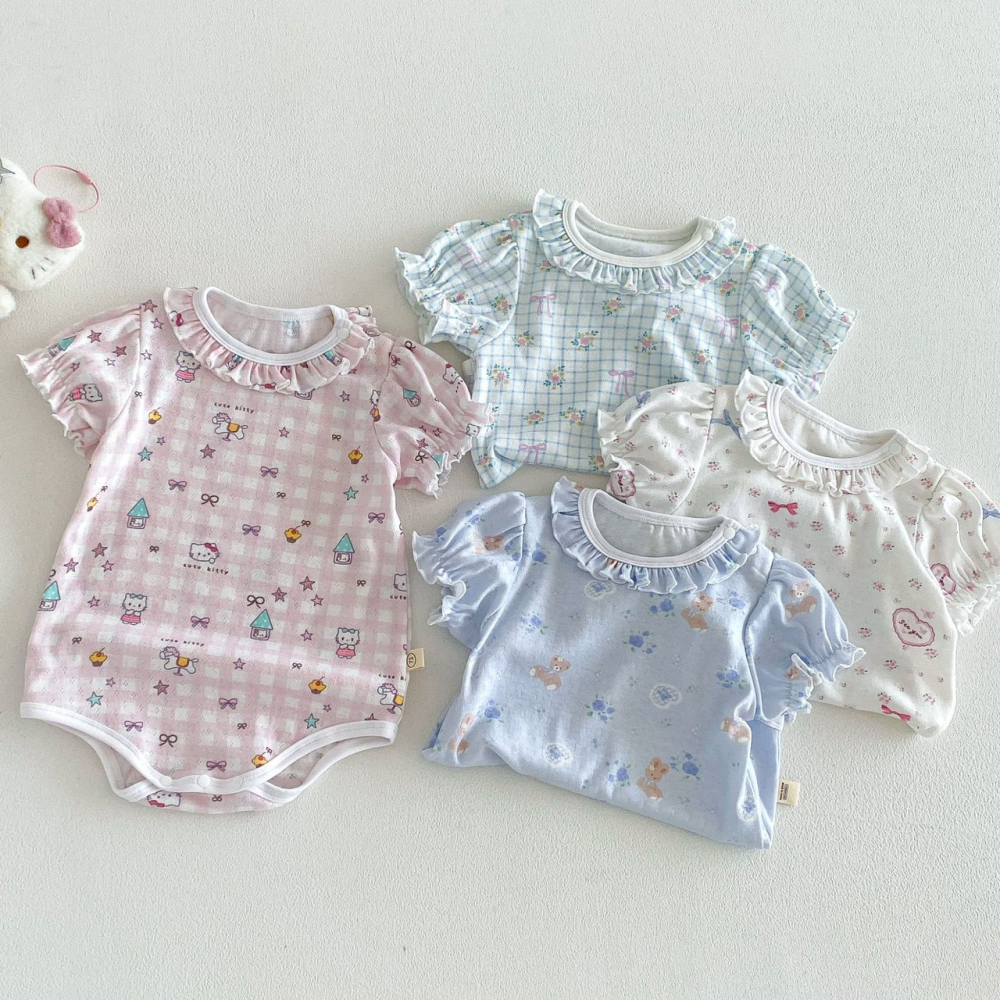 女寶超萌花邊領碎花包屁衣-細節圖3