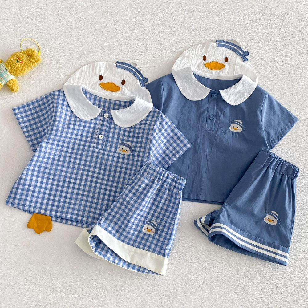 寶寶卡通娃娃領刺繡套裝-細節圖2