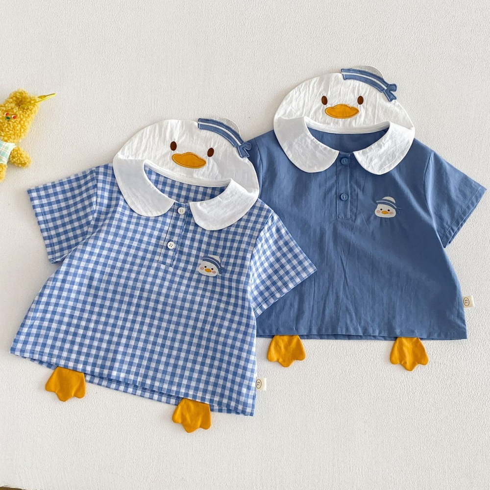 寶寶卡通娃娃領刺繡套裝-細節圖3