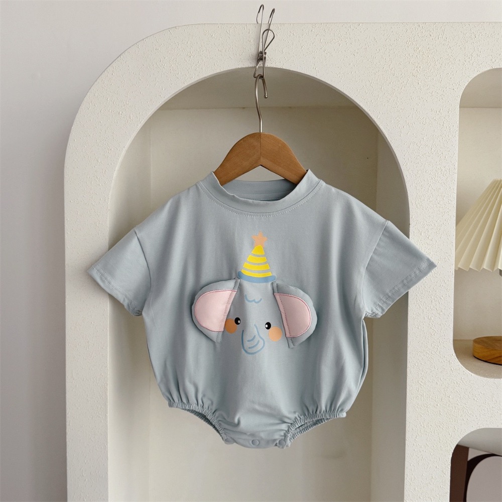 寶寶大象耳朵純棉透氣包屁衣(含襪子)-細節圖5