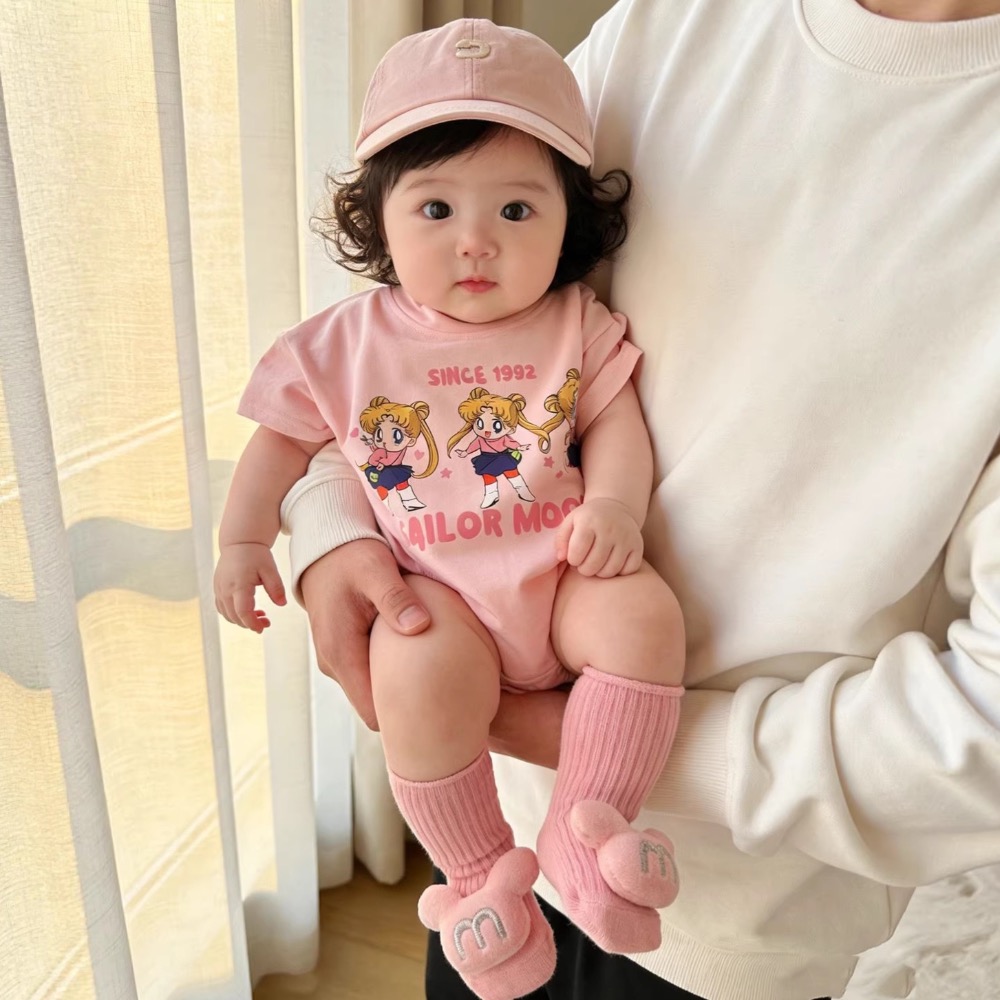 寶寶夏季美少女戰士短袖包屁衣(含襪子)-細節圖2