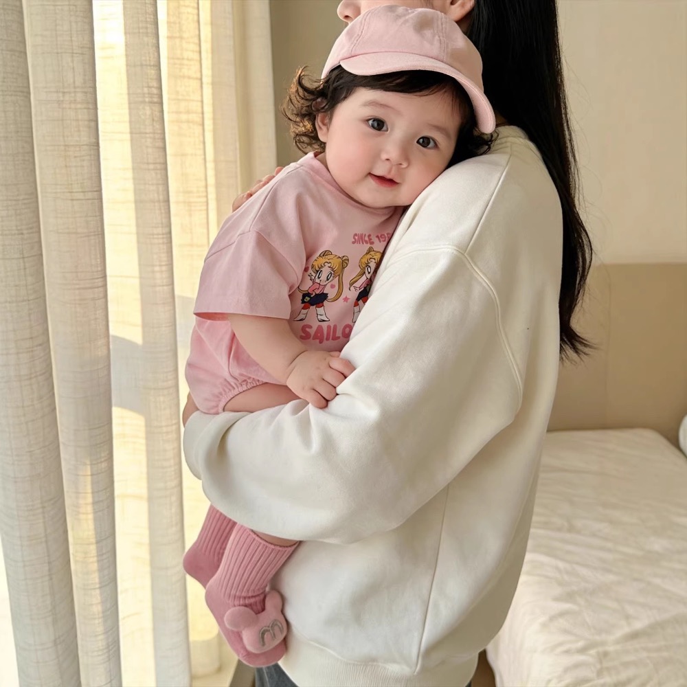 寶寶夏季美少女戰士短袖包屁衣(含襪子)-細節圖4