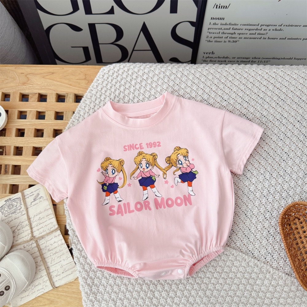 寶寶夏季美少女戰士短袖包屁衣(含襪子)-細節圖5