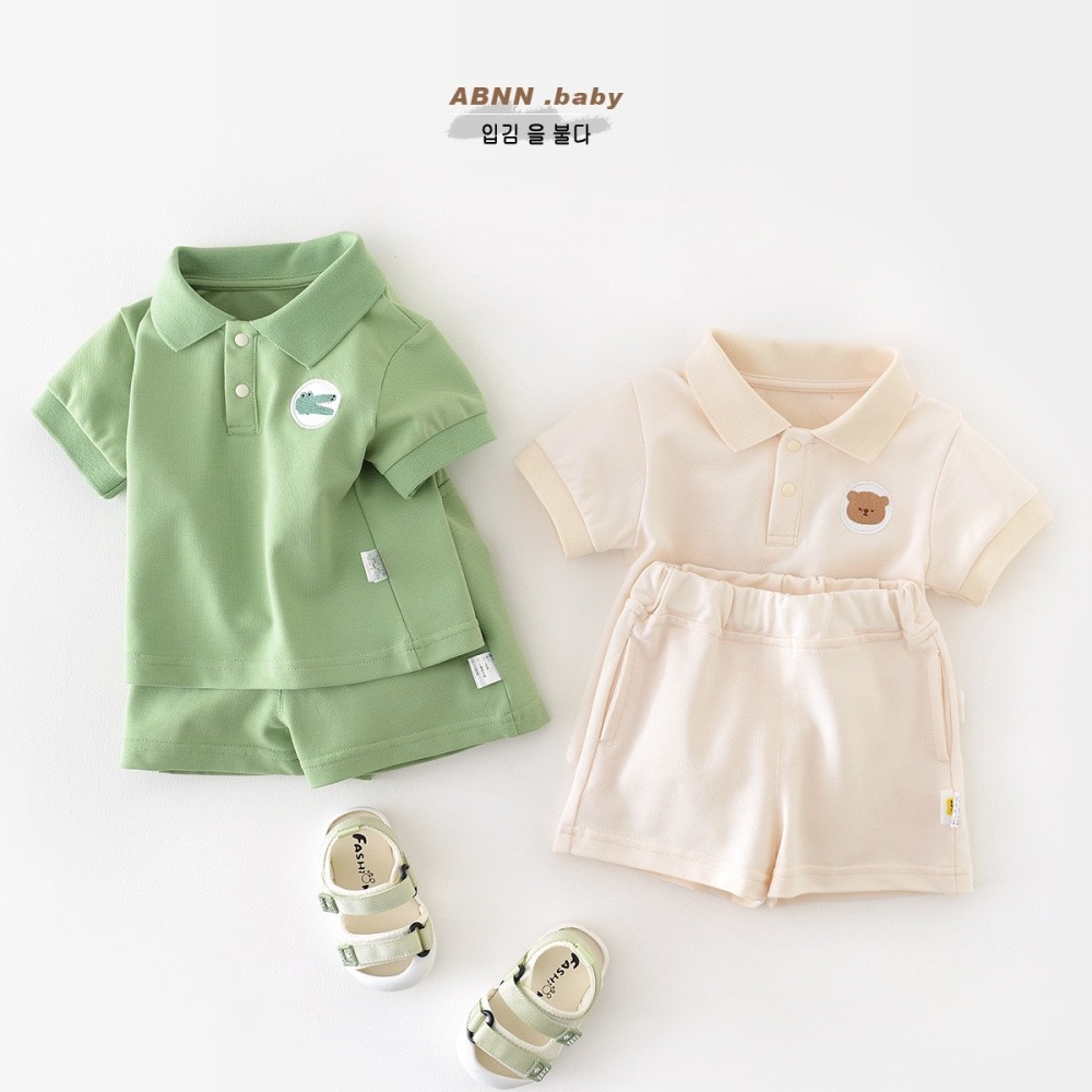 ABNN 寶寶夏季清新學院Polo兩件套裝-細節圖2