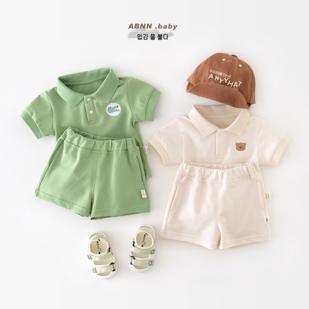 ABNN 寶寶夏季清新學院Polo兩件套裝-細節圖3